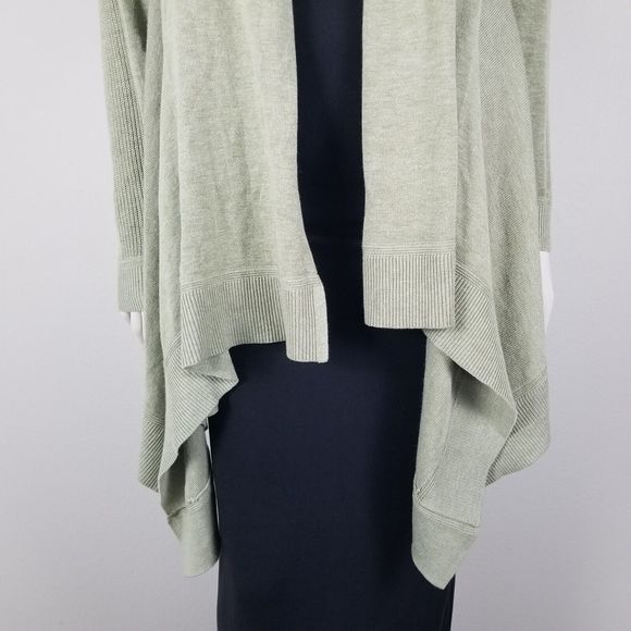 Lululemon Cashlu Knit Waterfall Open Cardigan In Heathered Rosemary Green Sz M/L - Picture 4 of 13
